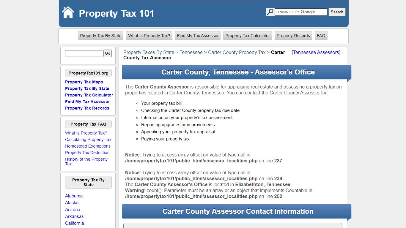 Carter County, Tennessee - Tax Assessor & Property Appraiser